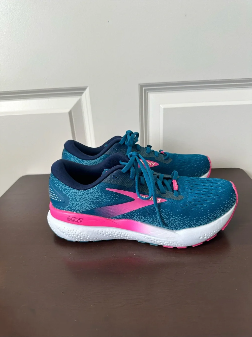 Brooks Women's Ghost 16 GTX Running Shoes Moroccan Blue/ Pink Size 8